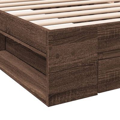 vidaXL Giroletto Cassetto Rovere Marrone 75x190 cm Legno Multistrato