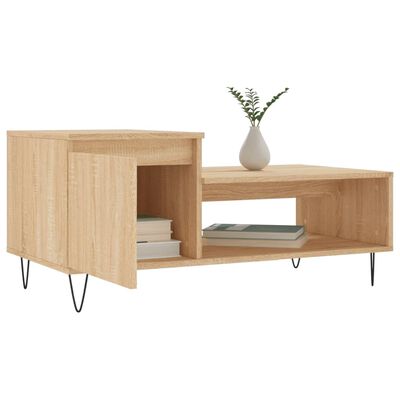 vidaXL Tavolino da Salotto Rovere Sonoma 100x50x45cm Legno Multistrato