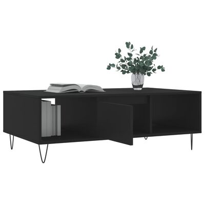 vidaXL Tavolino da Salotto Nero 104x60x35 cm in Legno Multistrato