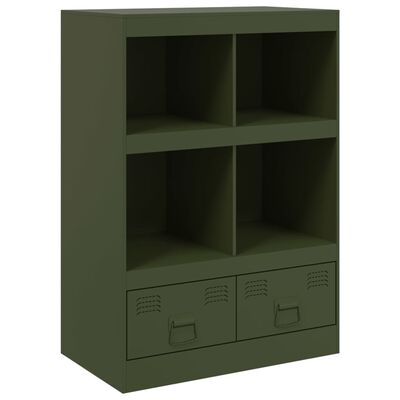 vidaXL Credenza Verde Oliva 67x39x95 cm in Acciaio