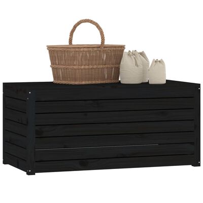 vidaXL Contenitore Giardino Nero 101x50,5x46,5 cm Legno Massello Pino