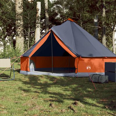 vidaXL Tenda Familiare Tipi 6 Persone Grigia e Arancione Impermeabile