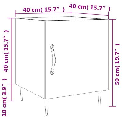 vidaXL Comodino Nero 40x40x50 cm in Legno Multistrato