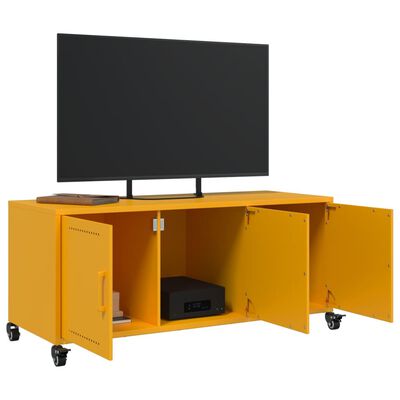 vidaXL Mobile TV Giallo Senape 100,5x39x43,5 cm in Acciaio