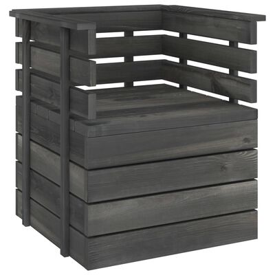 vidaXL Set Divani da Giardino su Pallet 6 pz Legno Pino Grigio Scuro