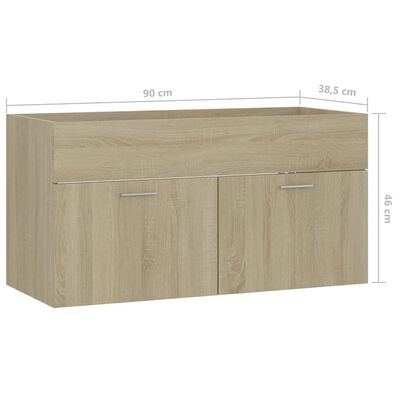 vidaXL Set Mobili da Bagno Rovere Sonoma in Legno Multistrato