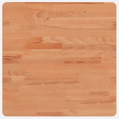 vidaXL Piano per Tavolo 50x50x4 cm Quadrato Legno Massello di Faggio