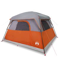 vidaXL Tenda da Campeggio a Cabina 4 Persone Arancione Impermeabile