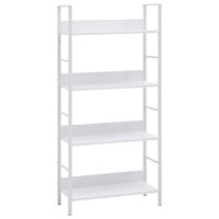 vidaXL Scaffale Libri 4 Ripiani Bianco 60x27,6x124,5 Legno Multistrato