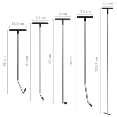 vidaXL Set 5 pz Rimozione Ammaccature senza Verniciatura Acciaio Inox