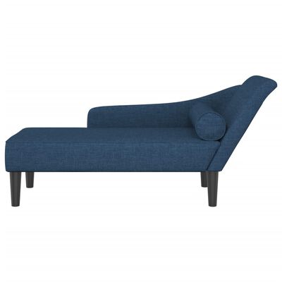 vidaXL Chaise Longue con Cuscini Blu in Tessuto