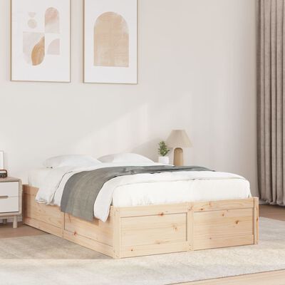 vidaXL Letto senza Materasso 135x190 cm in Legno Massello di Pino