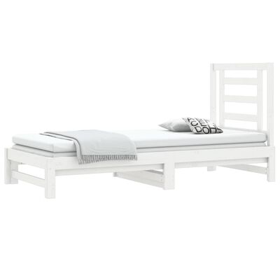 vidaXL Dormeuse Estraibile Bianca 2x(90x190) cm Legno Massello di Pino