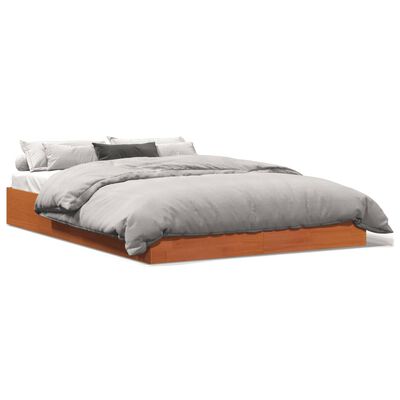 vidaXL Letto senza Materasso Marrone Cera 120x190 cm in Legno di Pino