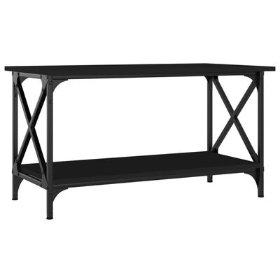 vidaXL Tavolino da Salotto Nero 80x45x45 cm Legno Multistrato e Ferro