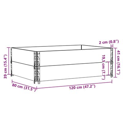 vidaXL Fioriera da Giardino Nera 120x80 cm Legno Massello di Pino