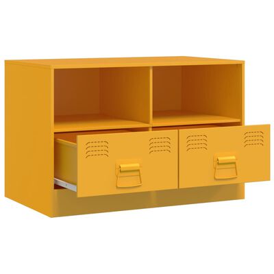 vidaXL Mobili TV 2 pz Giallo Senape 67x39x44 cm in Acciaio