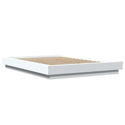 vidaXL Giroletto con Luci LED Bianco 135x190 cm in Legno Multistrato