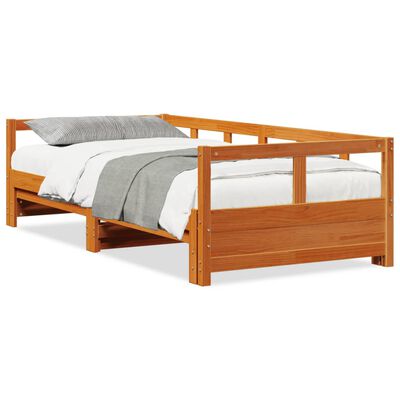 vidaXL Dormeuse senza Materasso Marrone Cera 80x200 cm Legno di Pino