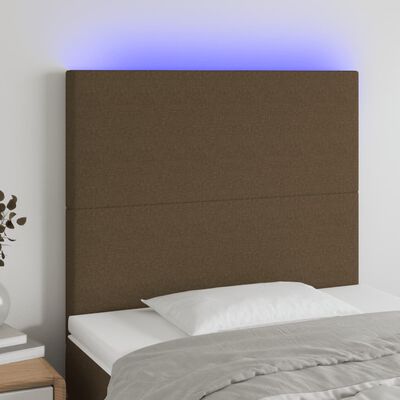 vidaXL Testiera a LED Marrone Scuro 100x5x118/128 cm in Tessuto