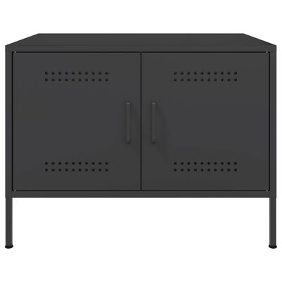 vidaXL Tavolino da Salotto Nero 68x50x50,5 cm in Acciaio