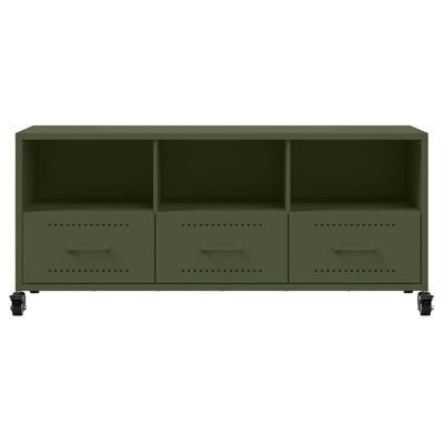 vidaXL Mobile TV Verde Oliva 100,5x39x43,5 cm in Acciaio