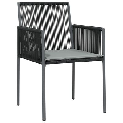 vidaXL Set Pranzo Giardino 5 pz con Cuscini Polyrattan e Acciaio Nero