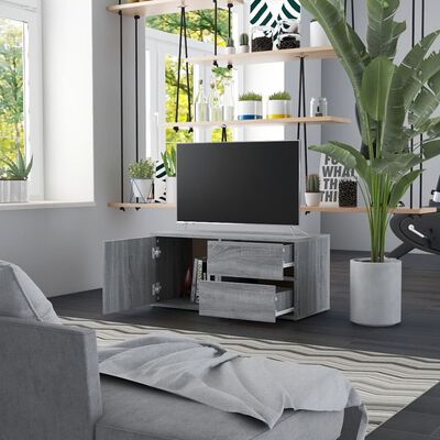 vidaXL Mobile Porta TV Grigio Sonoma 80x34x36 cm in Legno Multistrato