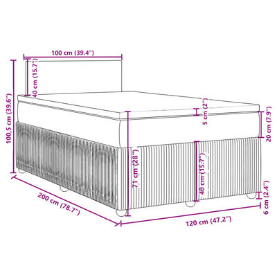 vidaXL Giroletto a Molle con Materasso Rosa 120x200 cm in Velluto