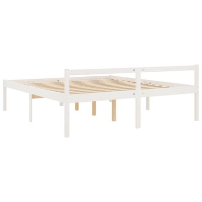 vidaXL Letto per Anziani Bianco 200x200 cm in Legno Massello di Pino