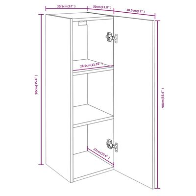 vidaXL Mobile TV Rovere Marrone 30,5x30x90 cm in Legno Multistrato