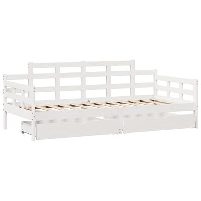 vidaXL Dormeuse con Cassetti Bianca 80x200 cm Legno Massello di Pino