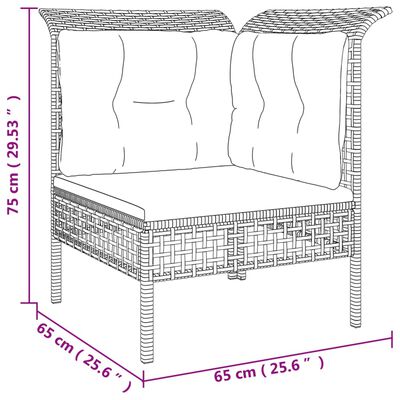 vidaXL Set Divani da Giardino 5 pz con Cuscini in Polyrattan Grigio