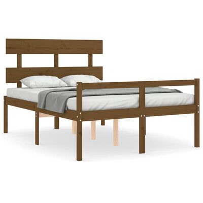 vidaXL Letto Anziani senza Materasso Ambrato 140x200cm Legno Massello