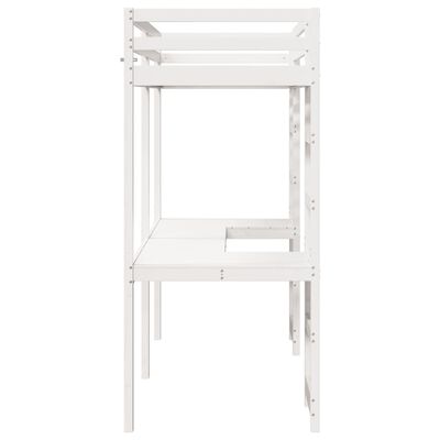 vidaXL Giroletto Soppalco senza Materasso Bianco 75x190cm Legno Pino