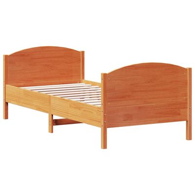 vidaXL Letto senza Materasso Marrone Cera 100x200 cm in Legno di Pino