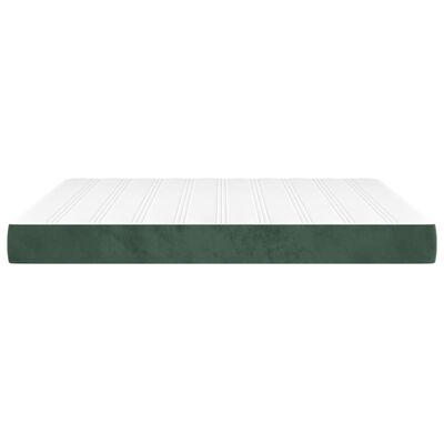 vidaXL Materasso a Molle Verde Scuro 160x200x20 cm in Velluto