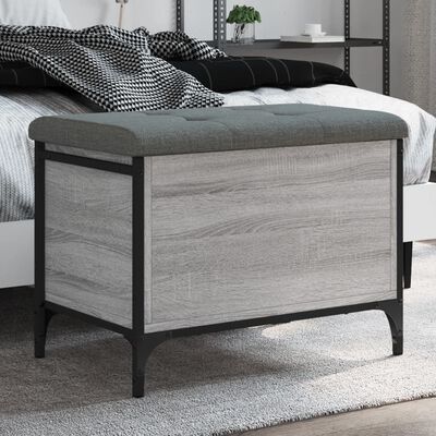 vidaXL Panca Portaoggetti Grigio Sonoma 62x42x45 cm Legno Multistrato