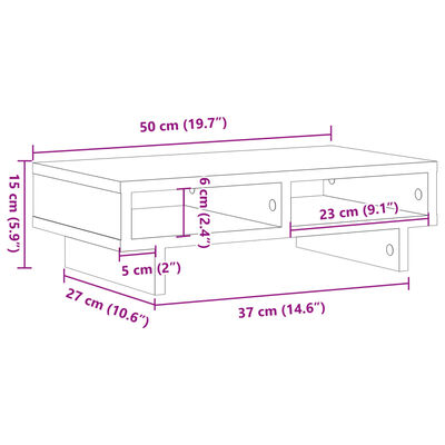 vidaXL Supporto per Monitor Legno Vecchio 50x27x15 cm in Truciolato