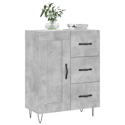 vidaXL Credenza Grigio Cemento 69,5x34x90 cm in Legno Multistrato