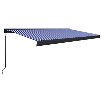 vidaXL Tenda a Cassonetto Manuale 500x300 cm Blu e Bianca