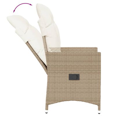 vidaXL Set da Bistrò 3 pz con Cuscini Beige in Polyrattan