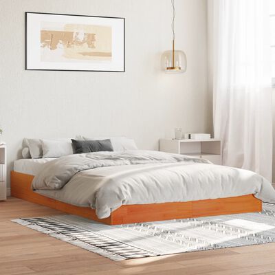 vidaXL Letto senza Materasso Marrone Cera 120x190 cm in Legno di Pino