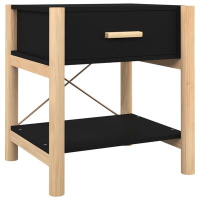 vidaXL Tavolini da Letto 2pz Nero 42x38x45 cm in Legno Multistrato