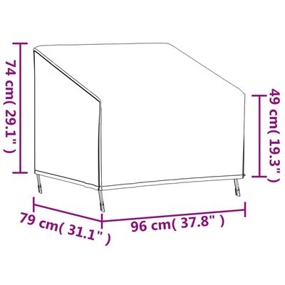 vidaXL Copertura Sedia da Giardino Nera 96x79x49/74 cm 420D Oxford