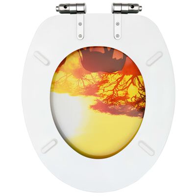 vidaXL Tavoletta WC con Coperchio Chiusura Morbida MDF Design Savana