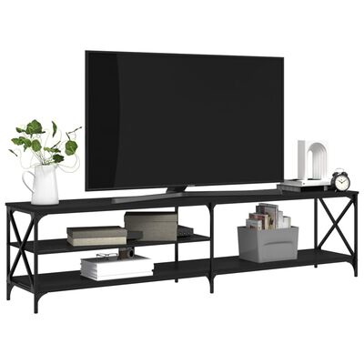 vidaXL Mobile Porta TV Nero 200x40x50cm in Legno Multistrato e Metallo