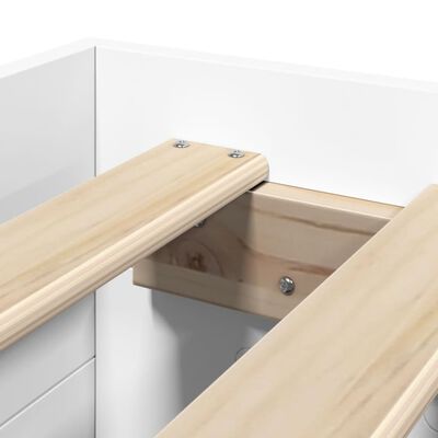 vidaXL Giroletto Bianco 75x190 cm in Legno Multistrato