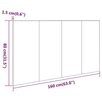 vidaXL Testiera per Letto Bianco Lucido 160x1,5x80cm Legno Multistrato