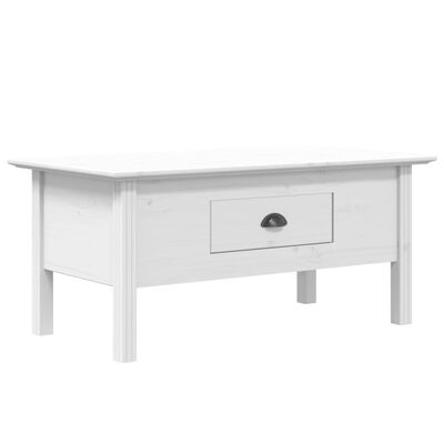 vidaXL Tavolino da Salotto BODO 100x55x46cm Legno Massello Pino Bianco